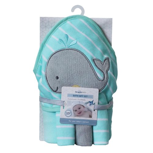 Hooded Towel + 3 Face Cloths Gift Set